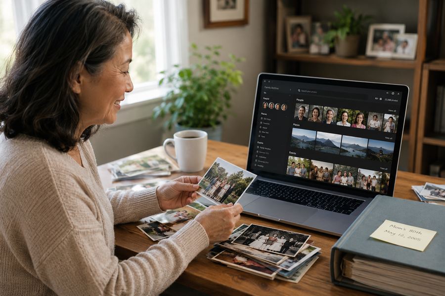 AI for Organizing a Lifetime of Family Photos